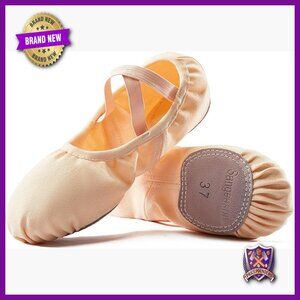 Stretch Canvas Ballet Shoes Split Sole Dance Slippers Women's Athletic